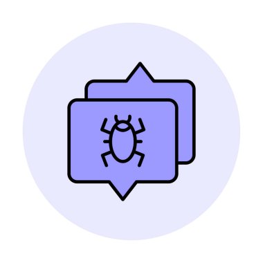 Konuşma balonu vektör resimlemesindeki hata simgesi 