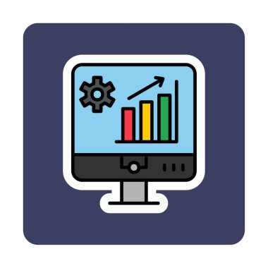 Pazar analiz simgesi vektör illüstrasyonu