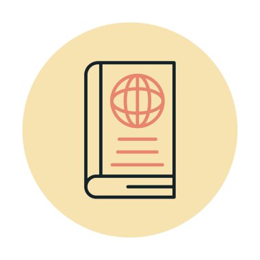 Basit Dünya Kitabı simgesi, vektör illüstrasyonu