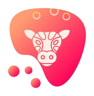 İnek başı simgesi vektörü beyaz arkaplanda izole edildi