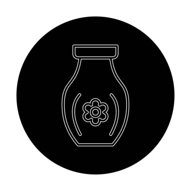 sake in jar simgesi, düz vektör illüstrasyonu