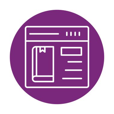 Basit Çevrimiçi Kitap satın alma simgesi, vektör illüstrasyonu