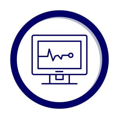 Basit kardiyogram simgesi, vektör illüstrasyonu