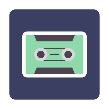 Kaset. Web simgesi basit illüstrasyon                               