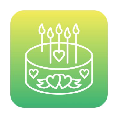 Mumlu doğum günü pastası ikon vektör çizimi                    