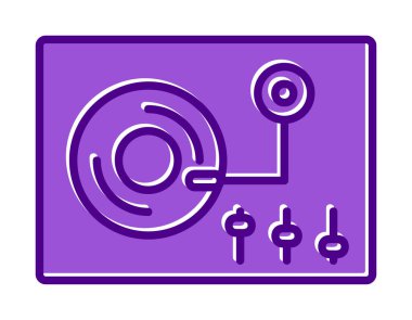 Basit vinil oynatıcı Turntable simgesi, vektör illüstrasyonu