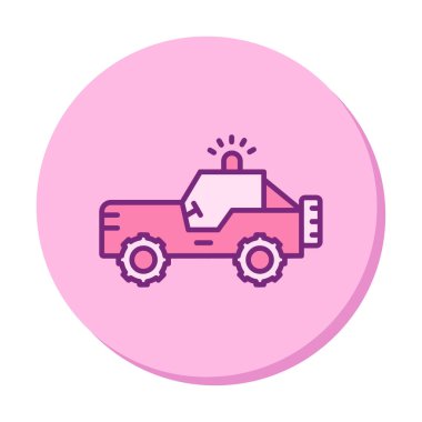 Askeri Jeep Simgesi, Vektör İllüstrasyonu