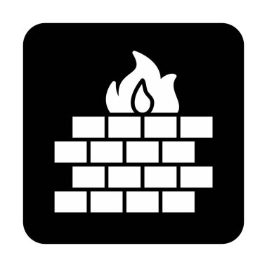 Şömine simgesinin vektör illüstrasyonu 