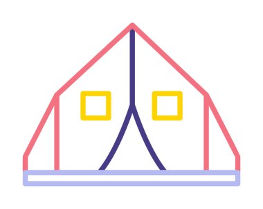 çadır simgesi, vektör çizimi  