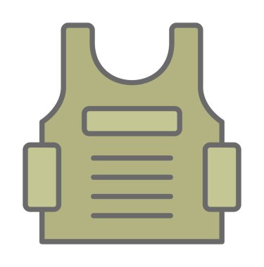 Kurşun geçirmez yelek ağ simgesi, vektör illüstrasyonu