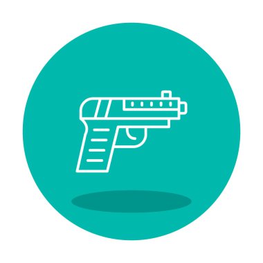 Beyaz arkaplanda beyaz silah simgesi