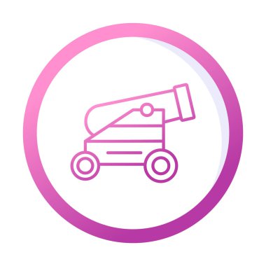 Basit Topçu simgesi, vektör illüstrasyonu