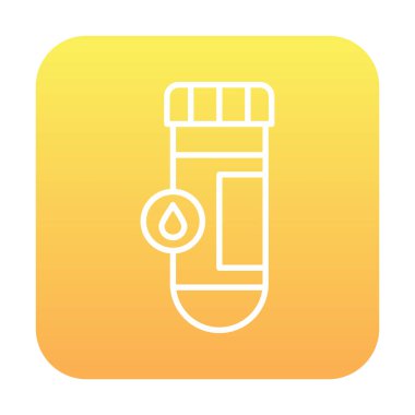 Kan testi tüpü ana hat vektör simgesi. Laboratuvar test sembolü, logo illüstrasyonu.