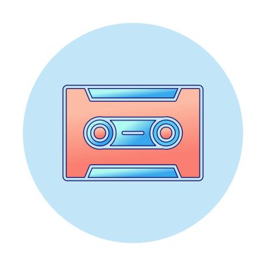 Kaset. Web simgesi basit illüstrasyon                               