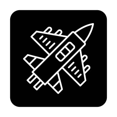 Askeri Uçak ikonu vektör illüstrasyonu