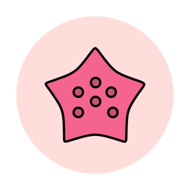 denizyıldızı düz ikon vektör çizimi 