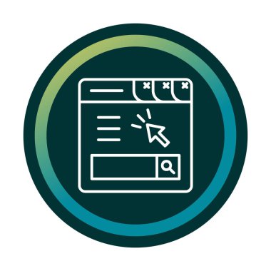 Basit web sayfası simgesi, vektör illüstrasyonu