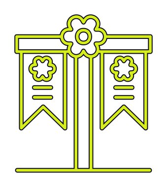 Festival bayrak simgesi, vektör illüstrasyonu