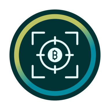 Bitcoin ve hedef. Web simgesi tasarımı