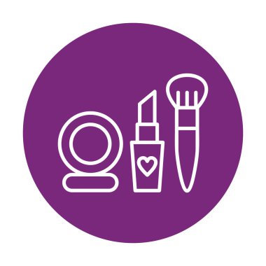 Makyaj araçları web simgesi, vektör illüstrasyonu