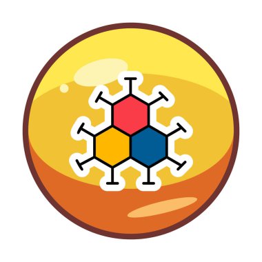 Basit molekül simgesi, vektör illüstrasyonu