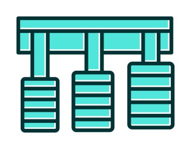 Araba pedalları web tasarım ikonu. Beyaz arkaplanda vektör illüstrasyonu