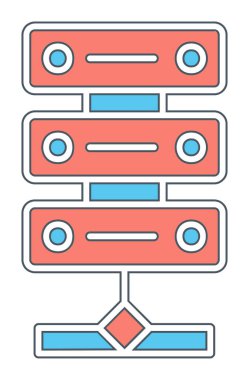 Ağ sunucu simgesinin vektör illüstrasyonu 