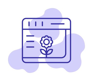 Basit Web Tarayıcı simgesi, vektör illüstrasyonu