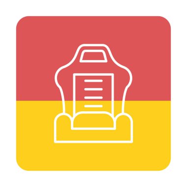 araba koltuğu simgesi, vektör illüstrasyonu 