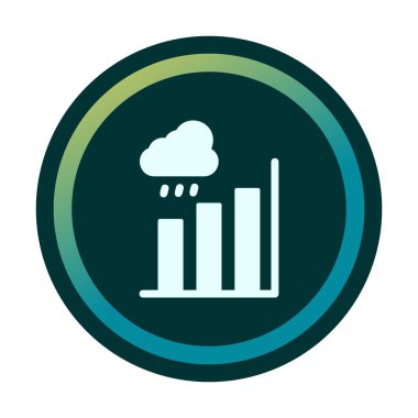 Basit yağmur bulutu ve Grafik simgesi, vektör illüstrasyonu