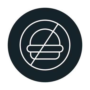 Fast food simgesi yok, vektör illüstrasyonu