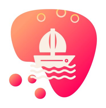 Basit düz yelkenli ikonu vektör çizimi tasarımı