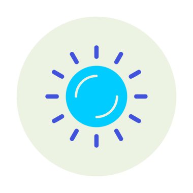 Güneş düz simge vektör çizim