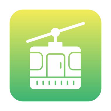 Modern Cable Car Cabin simgesinin vektör çizimi                   