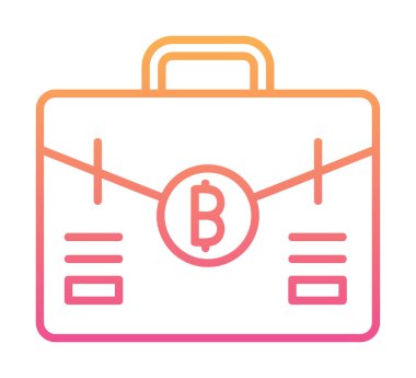 Bitcoin simgesi vektör illüstrasyon tasarımı içeren çanta