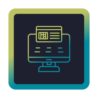 Basit Çevrimiçi Ödeme simgesi, vektör illüstrasyonu