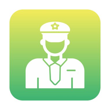 Üniformalı düz simgeli polis memurunun vektör çizimi