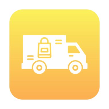 Teslimat kamyonu vektör simgesi modern basit illüstrasyon                        