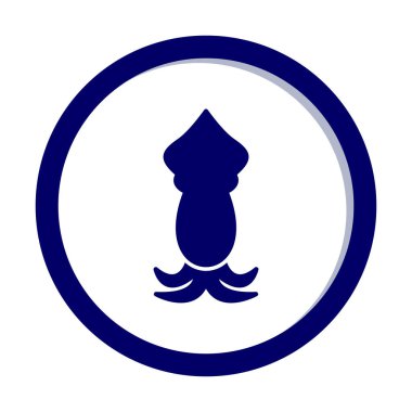 Beyaz arkaplanda mürekkep balığı vektörü simgesi 