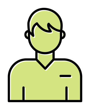 Erkek kullanıcı simgesi. Vektör çizim