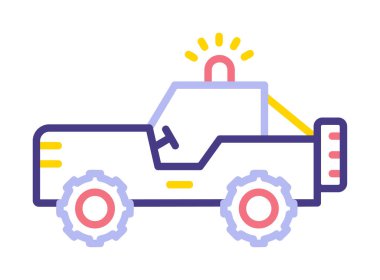 Askeri Jeep Simgesi, Vektör İllüstrasyonu