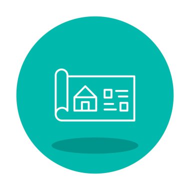 Ev Planı simgesi, vektör illüstrasyonu            