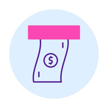 Ödeme sembolü, ödenecek dolar banknotu, vektör simgesi tasarımı