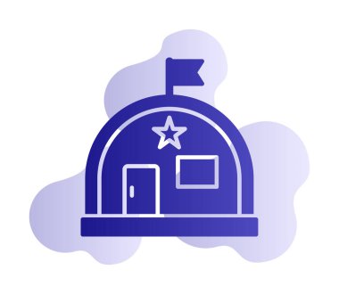 Basit Askeri Depo simgesi, vektör illüstrasyonu