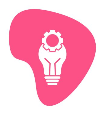 Cogwheel simgesi, vektör illüstrasyonlu ampul 