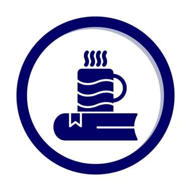 sıcak çay ve kitap simgesi, özet biçimi vektörü 