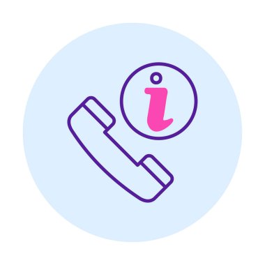 Basit çağrı bilgi simgesi, vektör illüstrasyonu