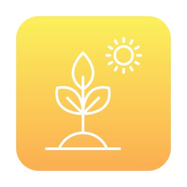 Biyoloji Bitki ana hatları simgesi beyaz arkaplanda izole edildi