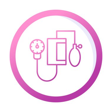 Basit Kan basıncı ölçüm simgesi, vektör illüstrasyonu