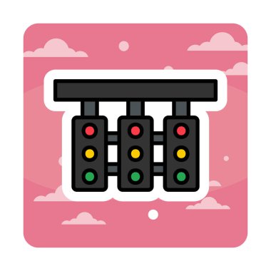 Trafik ışıkları web simgesi, vektör çizim 